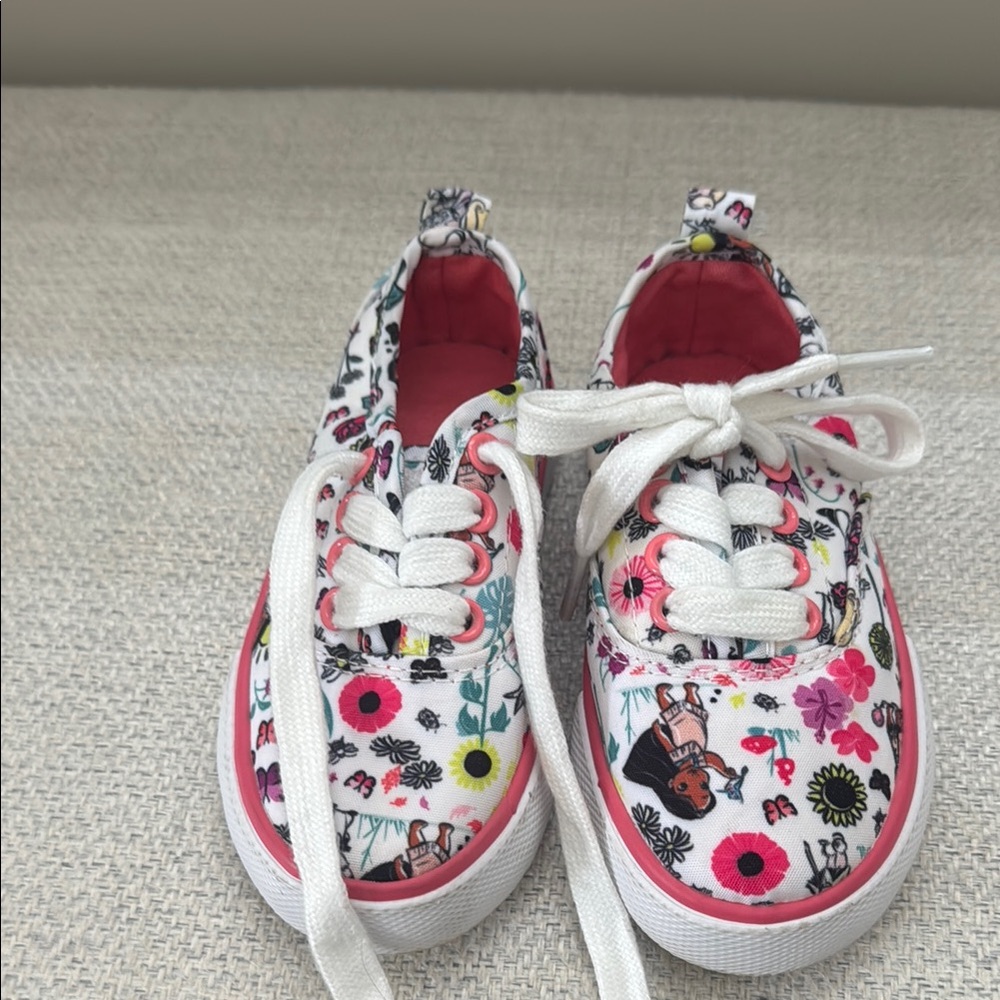 Disney Animators collection- Floral Kids Shoes with Pink Accents